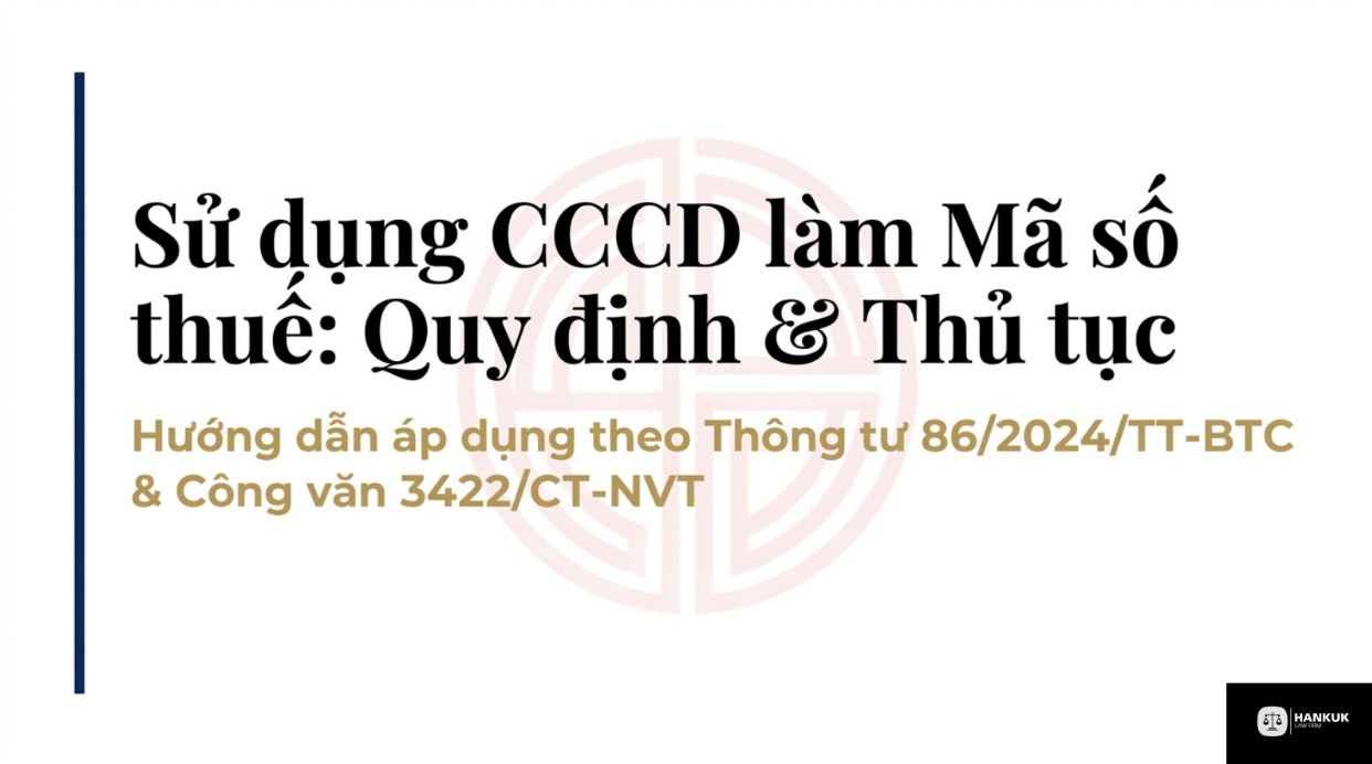 Sử dụng CCCD làm Mã số thuế: Quy định & Thủ tục